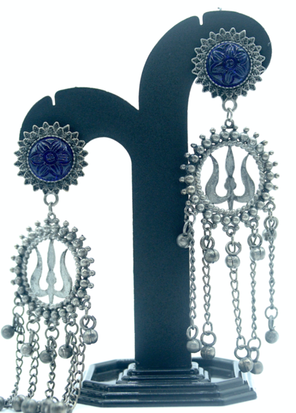 Purple Trishul Earring