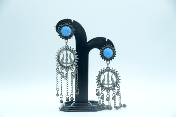 Blue Trishul Earring