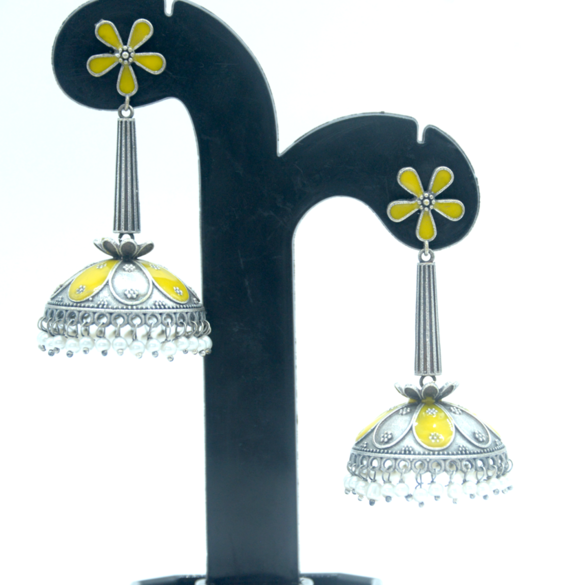 Yellow Hand Painted Earring